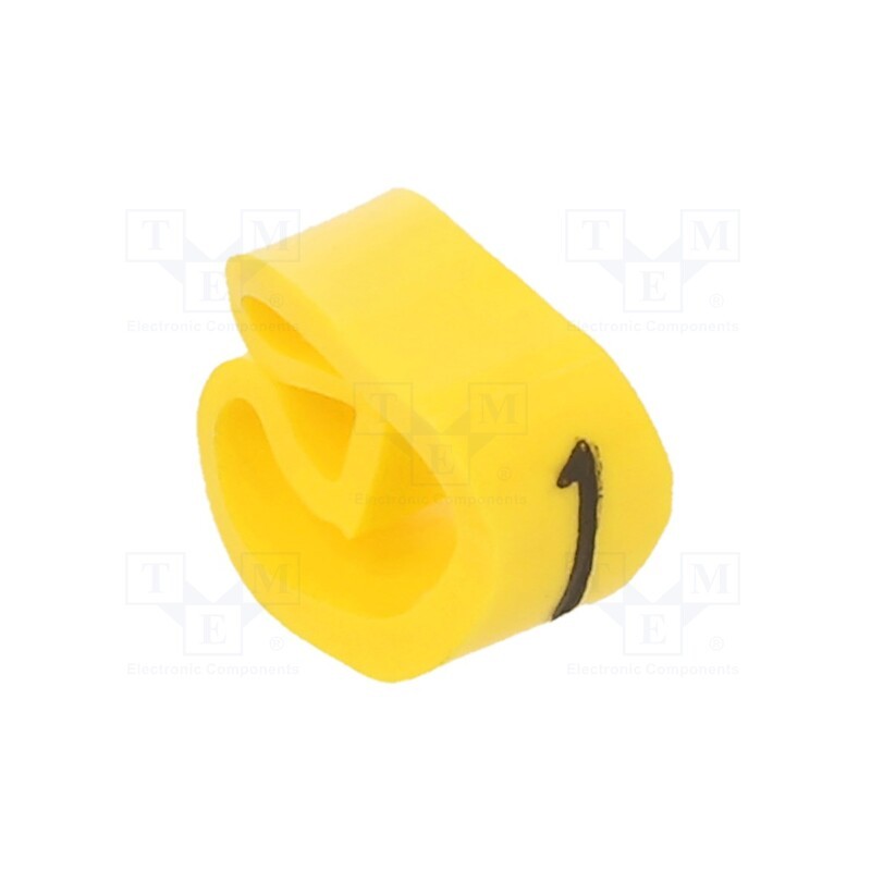 10 pcg : PA-20004AV40.1 - Markers, Marking: 1, 4÷10mm, PVC, yellow, -30÷60°C, leaded, PA-2