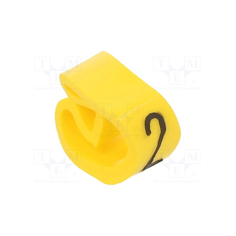 10 pcg : PA-20004AV40.2 - Markers, Marking: 2, 4÷10mm, PVC, yellow, -30÷60°C, leaded, PA-2