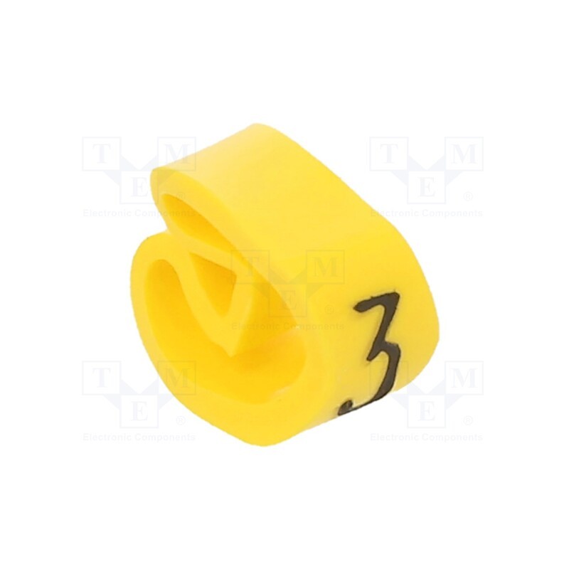 10 pcg : PA-20004AV40.3 - Markers, Marking: 3, 4÷10mm, PVC, yellow, -30÷60°C, leaded, PA-2