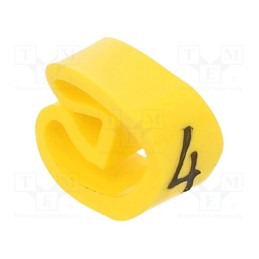 10 pcg : PA-20004AV40.4 - Markers, Marking: 4, 4÷10mm, PVC, yellow, -30÷60°C, leaded, PA-2