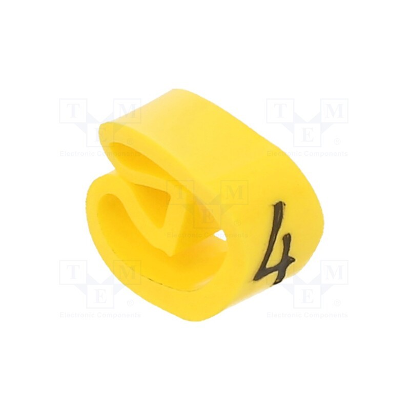 10 pcg : PA-20004AV40.4 - Markers, Marking: 4, 4÷10mm, PVC, yellow, -30÷60°C, leaded, PA-2