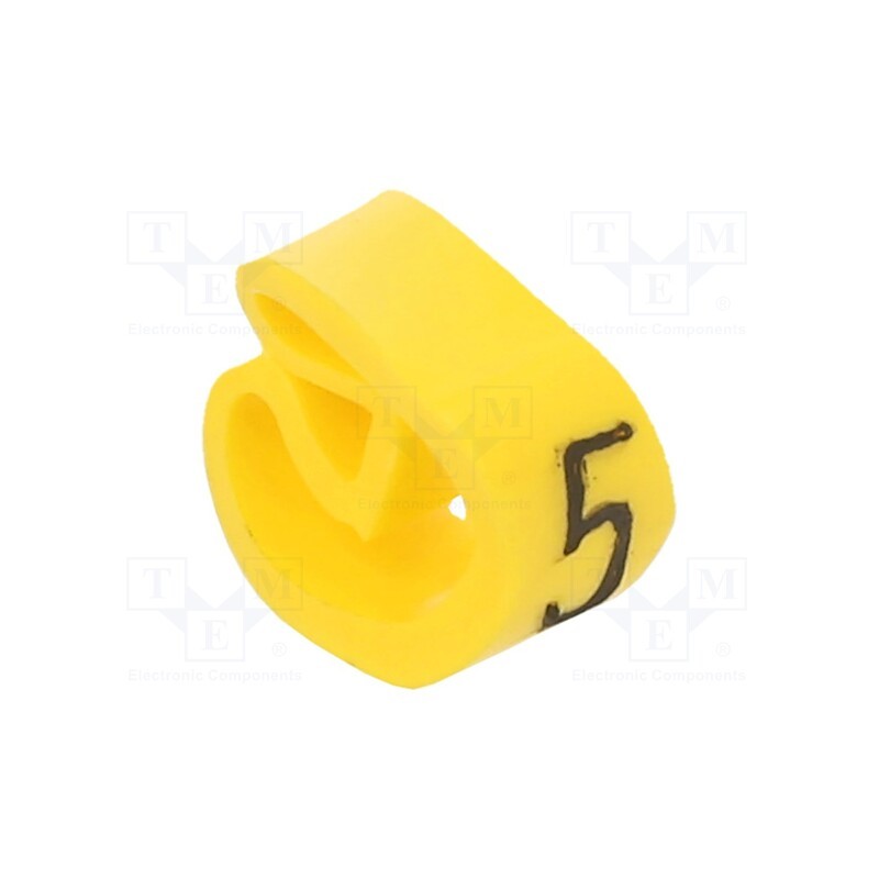10 pcg : PA-20004AV40.5 - Markers, Marking: 5, 4÷10mm, PVC, yellow, -30÷60°C, leaded, PA-2