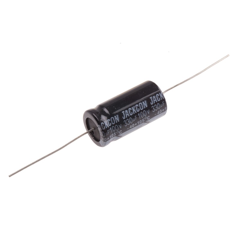 10 pcs - RS PRO 330μF Aluminium Electrolytic Capacitor 100V dc, Axial, Through Hole