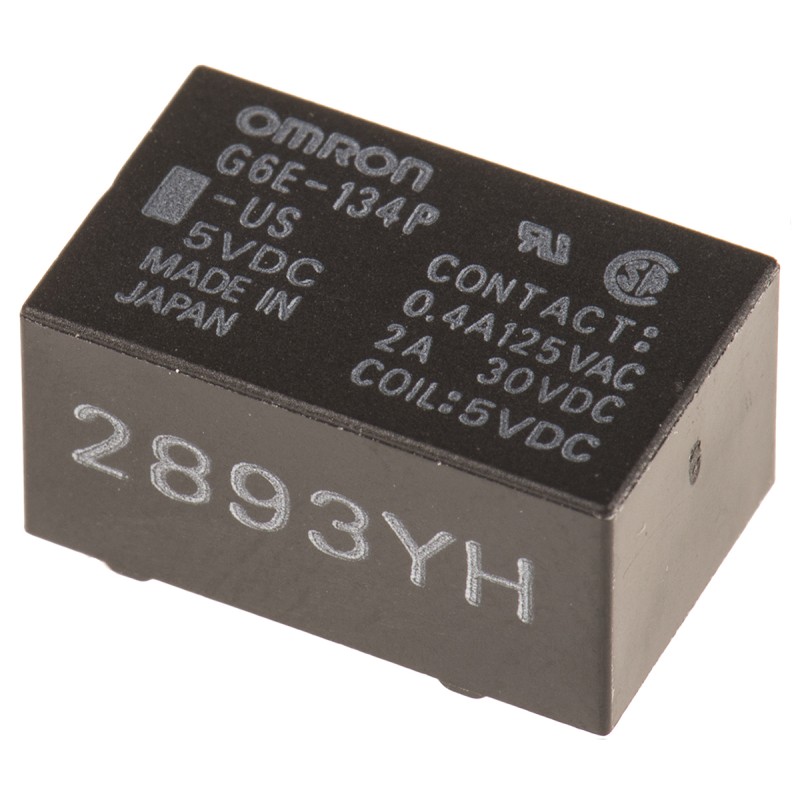 1 pcs - Omron PCB Mount Power Relay, 5V dc Coil, 3A Switching Current, SPDT