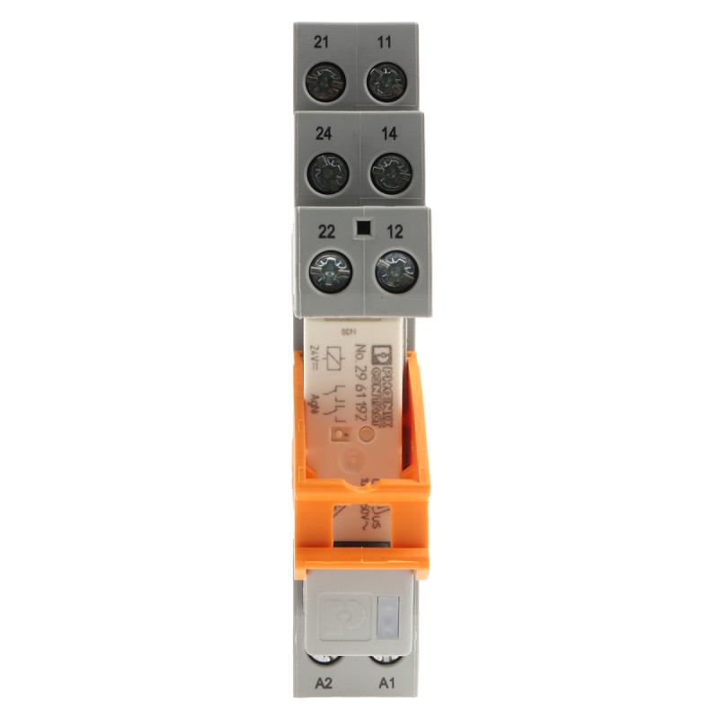 1 pcs - Phoenix Contact RIF-1-RSC-LDP-24DC/2X21 Series Interface Relay, DIN Rail Mount, 24V dc Coil, DPDT, 2-Pole