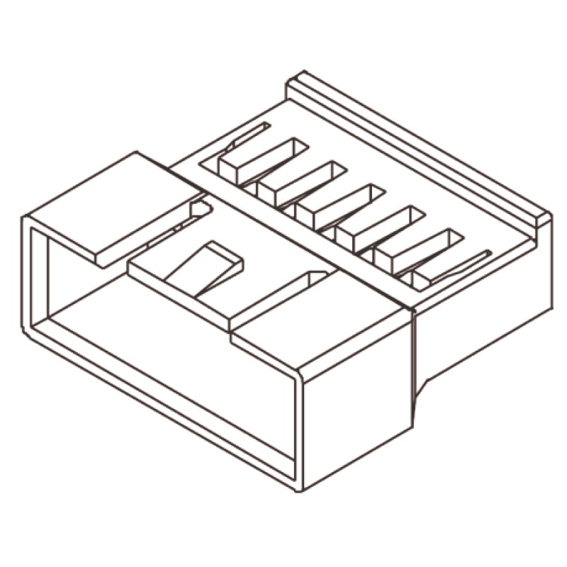 50 pcs - 35184-0200 Molex Male Connector Housing, 2.5mm Pitch, 2 Way, 1 Row