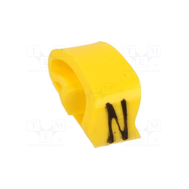 10 pcg : PA-20004AV40.N - Markers, Marking: N, 4÷10mm, PVC, yellow, -30÷60°C, leaded, PA-2