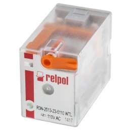 1 pcs - Relpol Plug In Power Relay, 110V ac Coil, 10A Switching Current, 3PDT