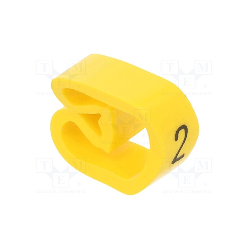 10 pcg : PA-30006AV40.2 - Markers, Marking: 2, 8÷16mm, PVC, yellow, -30÷60°C, leaded, PA-3