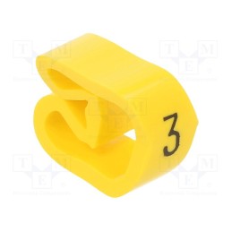 10 pcg : PA-30006AV40.3 - Markers, Marking: 3, 8÷16mm, PVC, yellow, -30÷60°C, leaded, PA-3