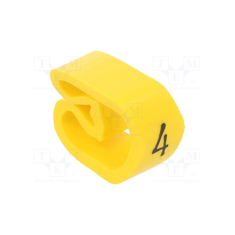 10 pcg : PA-30006AV40.4 - Markers, Marking: 4, 8÷16mm, PVC, yellow, -30÷60°C, leaded, PA-3