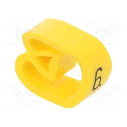 10 pcg : PA-30006AV40.6 - Markers, Marking: 6, 8÷16mm, PVC, yellow, -30÷60°C, leaded, PA-3