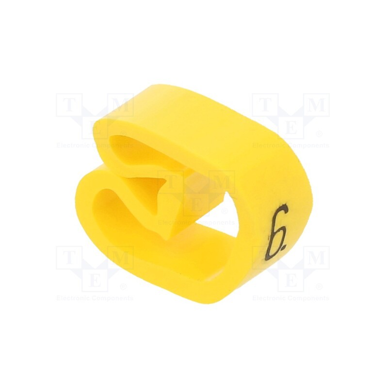 10 pcg : PA-30006AV40.6 - Markers, Marking: 6, 8÷16mm, PVC, yellow, -30÷60°C, leaded, PA-3