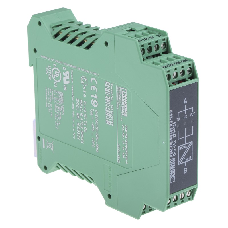 1 pcs - Phoenix Contact PSM-ME Series Signal Conditioner, RS-485 Input, RS-485 Output, 24V ac/dc Supply, ATEX
