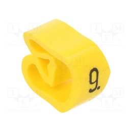 10 pcg : PA-30006AV40.9 - Markers, Marking: 9, 8÷16mm, PVC, yellow, -30÷60°C, leaded, PA-3