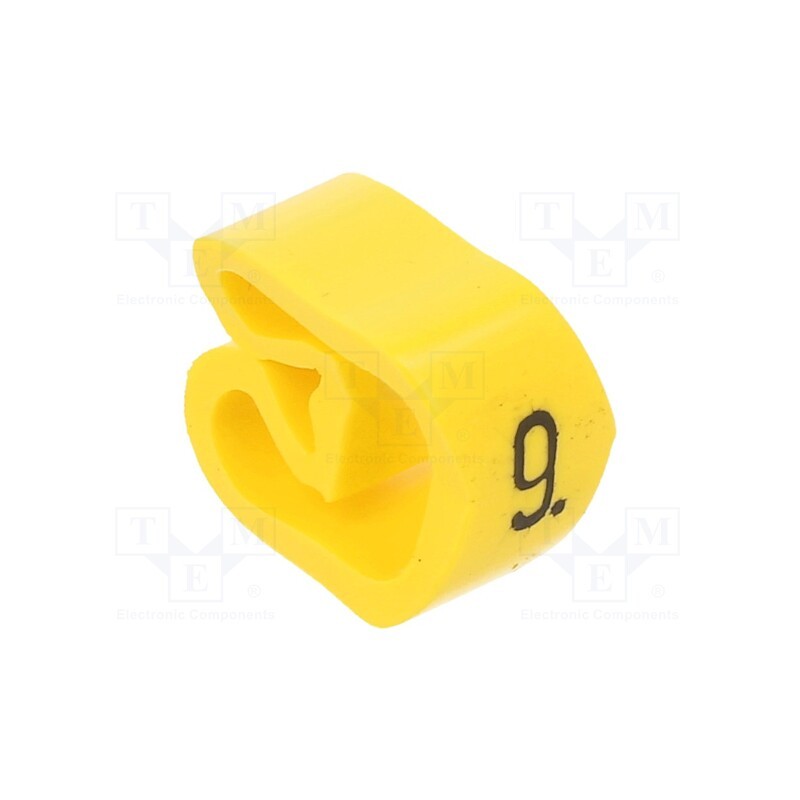 10 pcg : PA-30006AV40.9 - Markers, Marking: 9, 8÷16mm, PVC, yellow, -30÷60°C, leaded, PA-3