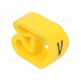 10 pcg : PA-30006AV40.V - Markers, Marking: V, 8÷16mm, PVC, yellow, -30÷60°C, leaded, PA-3