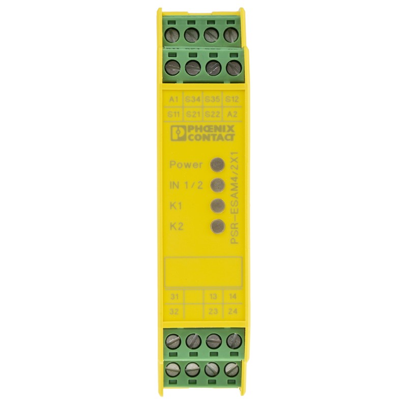 1 pcs - Phoenix Contact Dual-Channel Safety Switch/Interlock Safety Relay, 24V ac/dc, 2 Safety Contacts