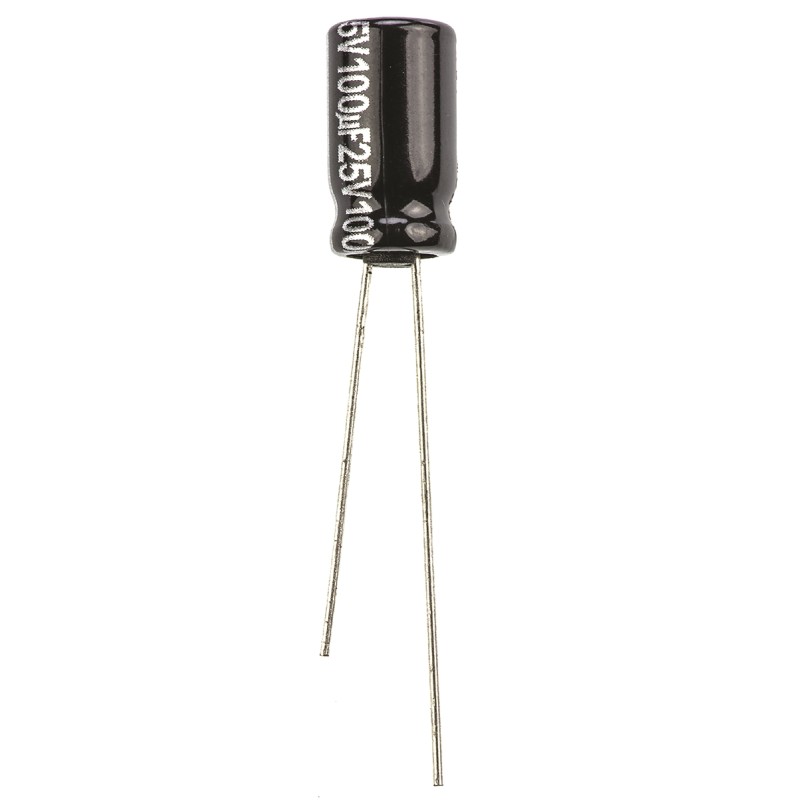 20 pcs - ECA1EHG101 Panasonic 100μF Aluminium Electrolytic Capacitor 25V dc, Radial, Through Hole - ECA1EHG101