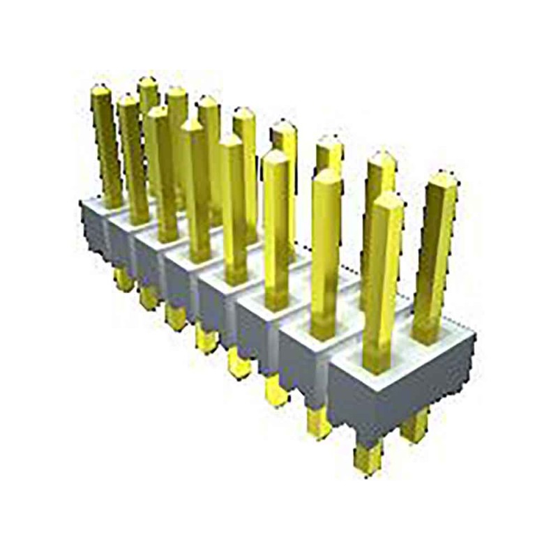 50 pcs - HTSW-102-08-G-S Samtec HTSW Series Straight Through Hole Pin Header, 2 Contact(s), 2.54mm Pitch, 1 Row(s), Unshrouded
