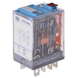 1 pcs - Releco Plug In Power Relay, 24V ac Coil, 10A Switching Current, DPDT