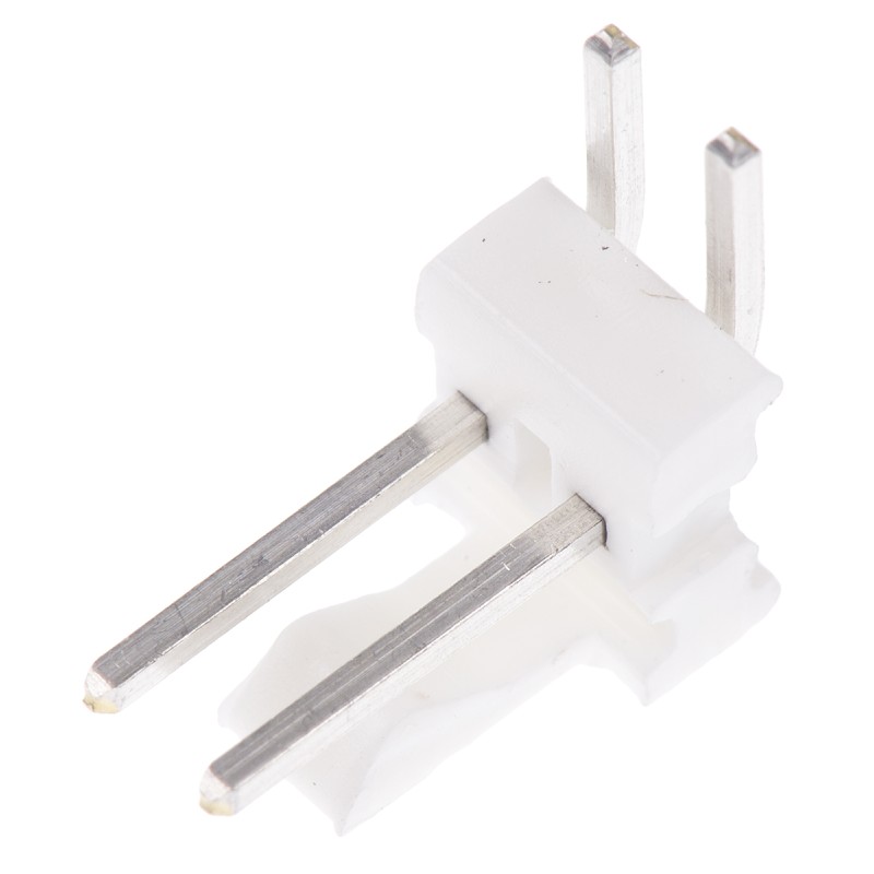 50 pcs - 640457-2 TE Connectivity MTA-100 Series Right Angle Through Hole Pin Header, 2 Contact(s), 2.54mm Pitch, 1 Row(s), Unsh