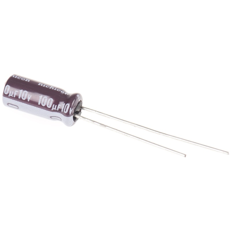 20 pcs - UPS1A101MDD Nichicon 100μF Electrolytic Capacitor 10V dc, Through Hole - UPS1A101MDD