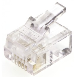 20 pcs - MHRJ116P4CR MH Connectors MHRJ Series Male RJ14 Connector, Cable Mount