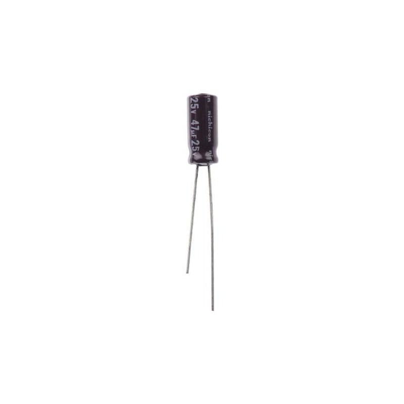 20 pcs - UPS1E470MDD Nichicon 47μF Electrolytic Capacitor 25V dc, Through Hole - UPS1E470MDD