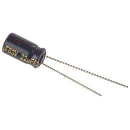 20 pcs - EEUFC1J220 Panasonic 22μF Aluminium Electrolytic Capacitor 63V dc, Radial, Through Hole - EEUFC1J220