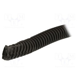 50 m : 6100A-25UV - Protective tube, Size: 20, PVC, black, L: 25m, 320N, Øint: 14.5mm