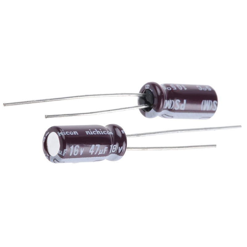 20 pcs - UPS1C470MDD Nichicon 47μF Electrolytic Capacitor 16V dc, Through Hole - UPS1C470MDD