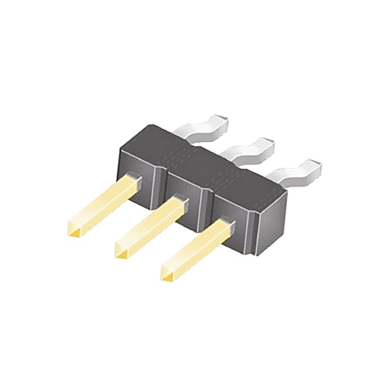 10 pcs - TSM-103-01-L-SH Samtec TSM Series Right Angle Surface Mount Pin Header, 3 Contact(s), 2.54mm Pitch, 1 Row(s), Unshroude