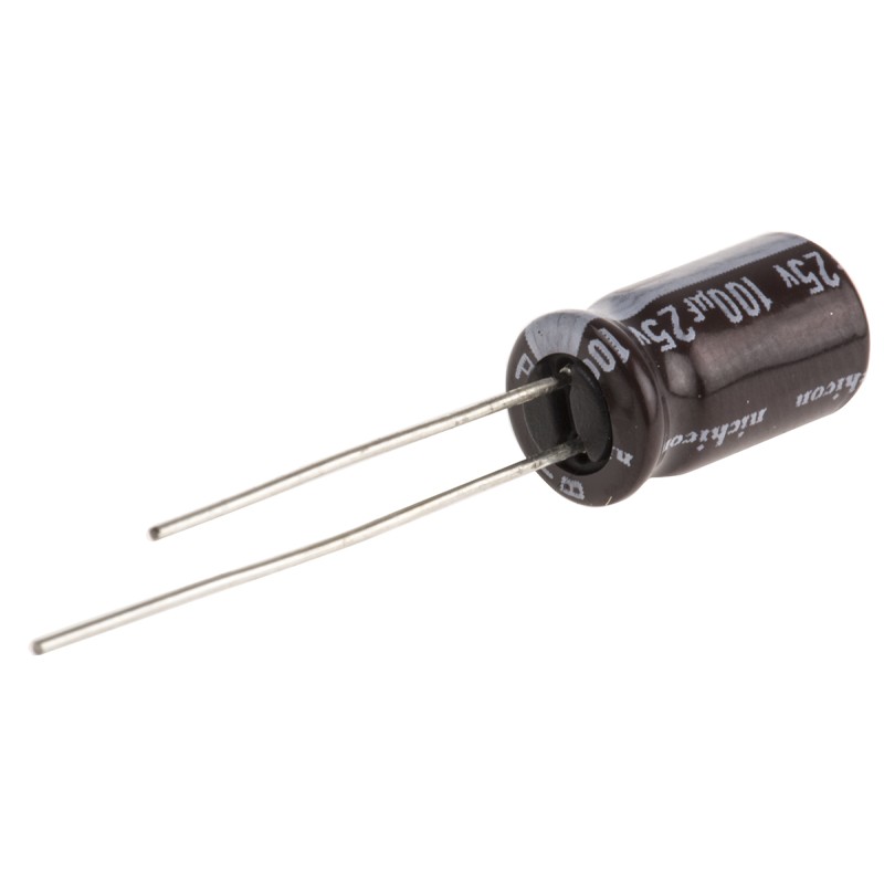 20 pcs - UPS1E101MED Nichicon 100μF Electrolytic Capacitor 25V dc, Through Hole - UPS1E101MED