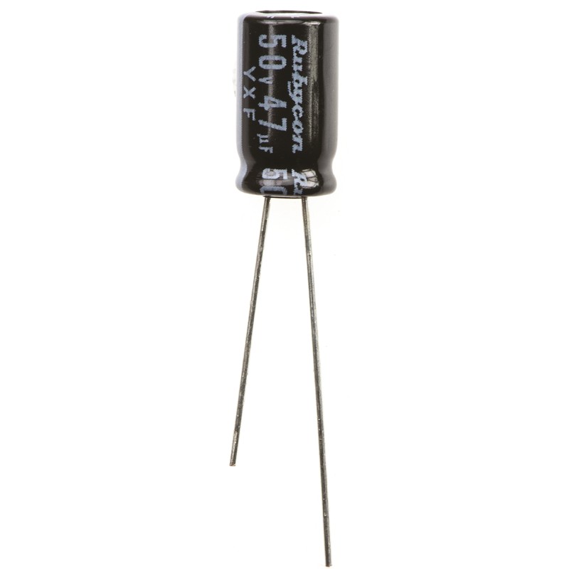 20 pcs - 50YXF47M6.3X11 Rubycon 47μF Aluminium Electrolytic Capacitor 50V dc, Radial, Through Hole - 50YXF47M6.3X11