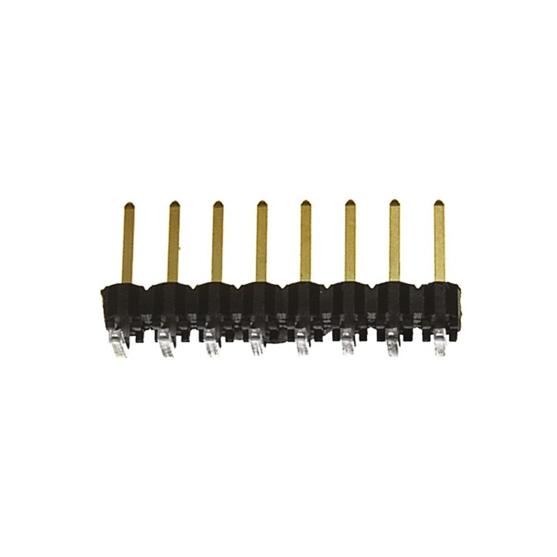 10 pcs - TSW-108-08-L-S-RA Samtec TSW Series Right Angle Through Hole Pin Header, 8 Contact(s), 2.54mm Pitch, 1 Row(s), Unshroud