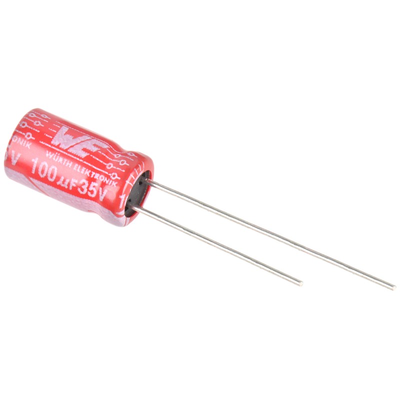 50 pcs - 860020573008 Wurth Elektronik 100μF Aluminium Electrolytic Capacitor 35V dc, Radial, Through Hole - 860020573008