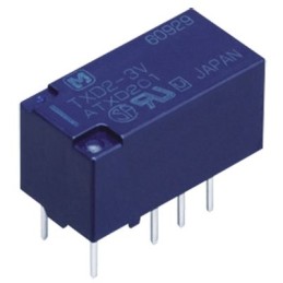 1 pcs - Panasonic PCB Mount Non-Latching Relay, 5V dc Coil, 40mA Switching Current, DPDT