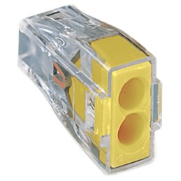 50 pcs - 773-102 Wago 773 PUSH WIRE Series Junction Box Connector, 2-Way, 24A, 18 - 12 AWG, 16 - 12 AWG Wire, Push In