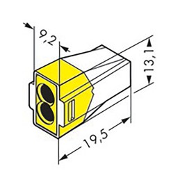50 pcs - 773-102 Wago 773 PUSH WIRE Series Junction Box Connector, 2-Way, 24A, 18 - 12 AWG, 16 - 12 AWG Wire, Push In