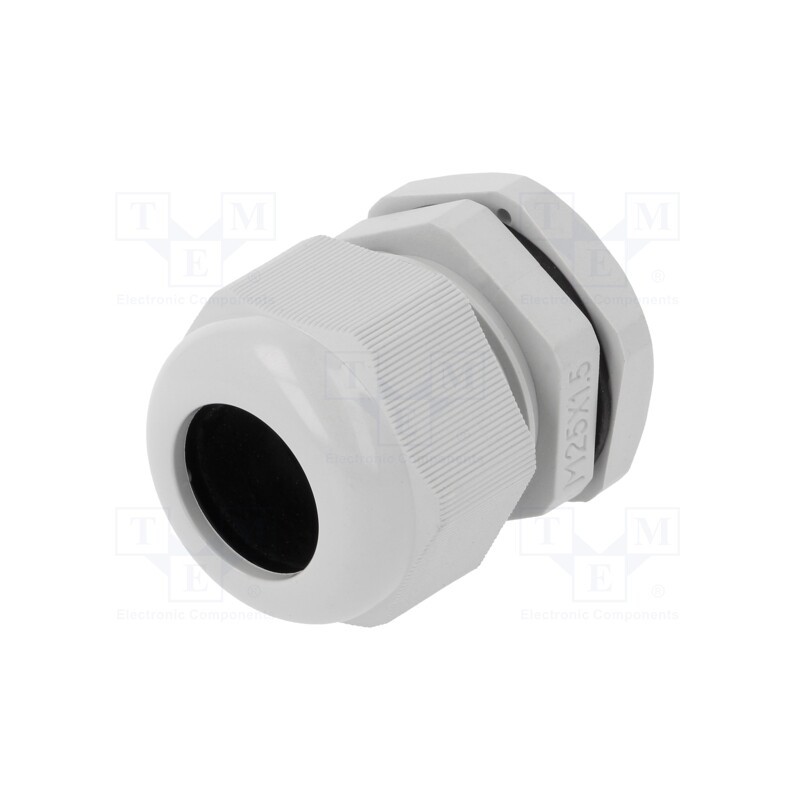 10 pcs : D.3081 - Cable gland, M25, 1.5, IP67, polyamide, grey