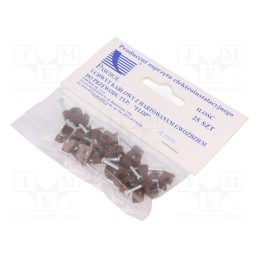 10 pcg : H.7002B -25 - Holder, brown, on round cable, 25pcs, with a nail, 4mm