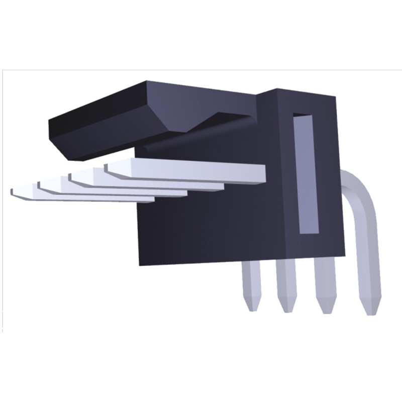 20 pcs - 171857-3004 Molex KK 254 Series Right Angle Through Hole Pin Header, 4 Contact(s), 2.54mm Pitch, 1 Row(s), Unshrouded