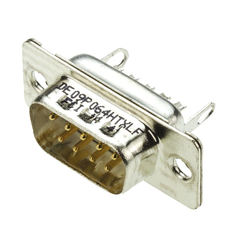 10 pcs - DE09P064HTXLF Amphenol FCI 9 Way Panel Mount D-sub Connector Plug, 2.74mm Pitch