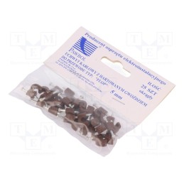 10 pcg : H.7003B -25 - Holder, brown, on round cable, 25pcs, with a nail, 5mm