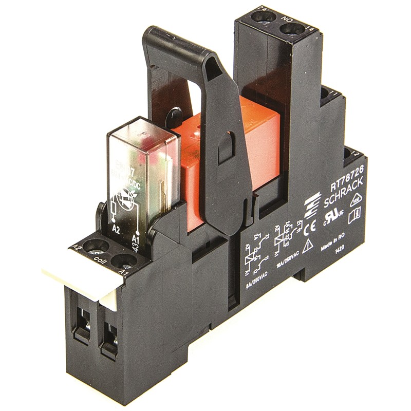 1 pcs - TE Connectivity RT Series Interface Relay, DIN Rail Mount, 24V ac Coil, DPDT, 2-Pole