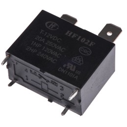 1 pcs - RS PRO PCB Mount Power Relay, 12V dc Coil, 25A Switching Current, SPST