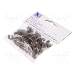 10 pcg : H.7007B -50 - Holder, brown, on round cable, 50pcs, with a nail, 8mm