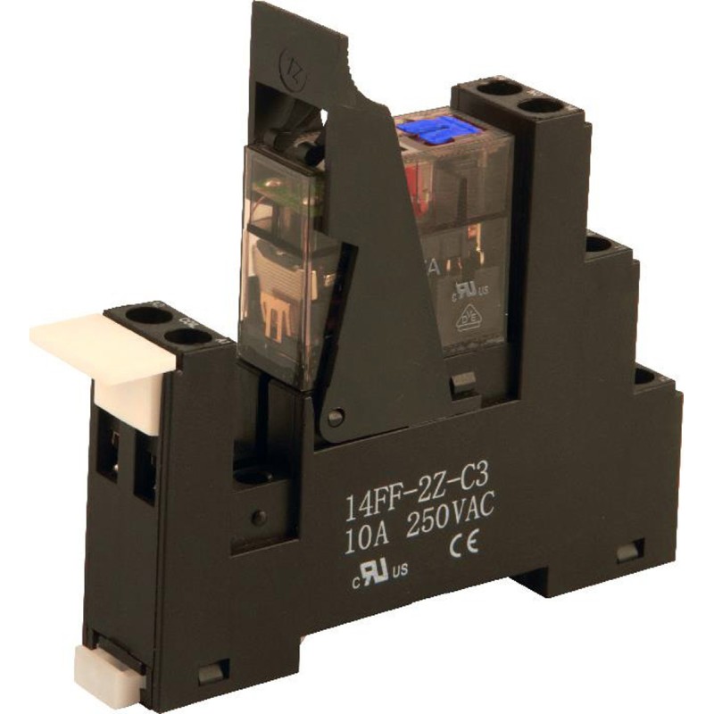 1 pcs - Hongfa Europe GMBH RMTFL Series Interface Relay, DIN Rail Mount, 24V dc Coil, DPDT, 2-Pole, 16A Load