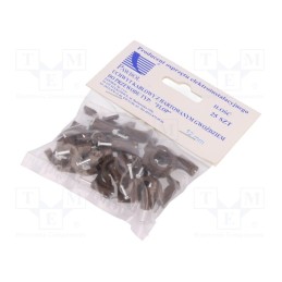 10 pcg : H.7009B -25 - Holder, brown, on round cable, 25pcs, with a nail, 12mm
